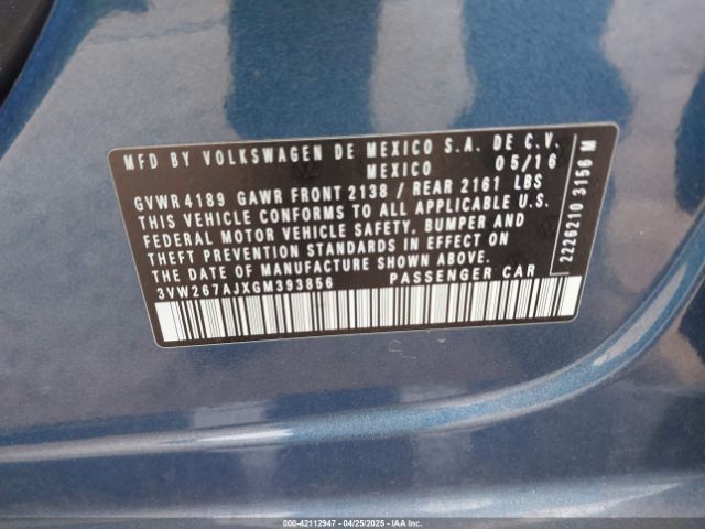 3VW267AJXGM393856 Volkswagen Jetta 1.4t S
