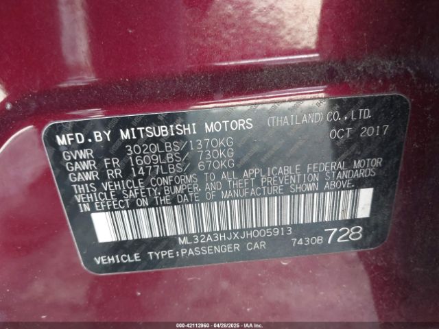 2018 MITSUBISHI MIRAGE ML32A3HJXJH005913 Photo 8