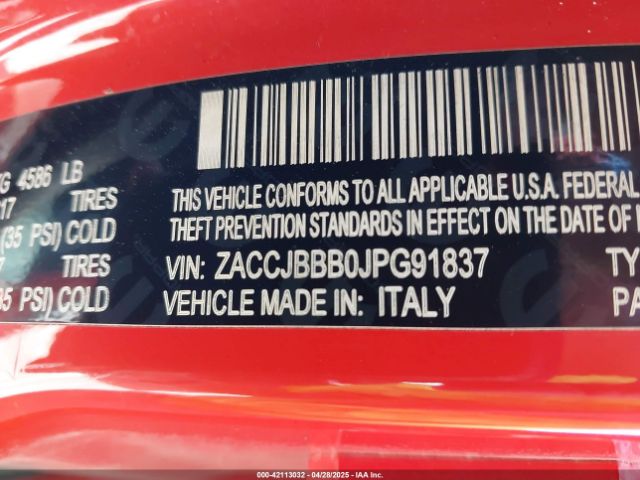 ZACCJBBB0JPG91837 Jeep Renegade Latitude 4x4