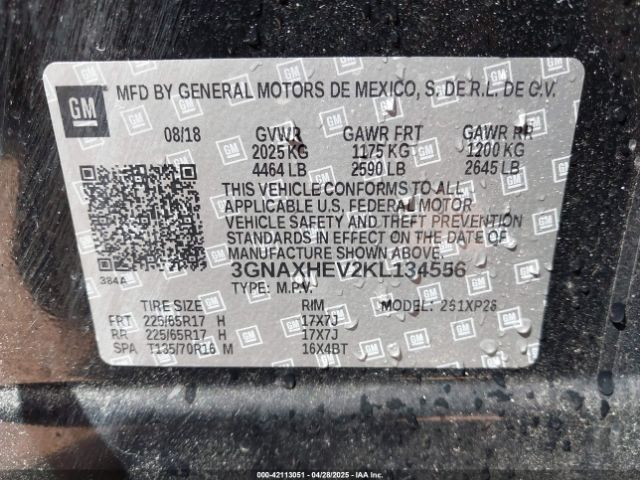 2019 CHEVROLET EQUINOX 3GNAXHEV2KL134556 Photo 8