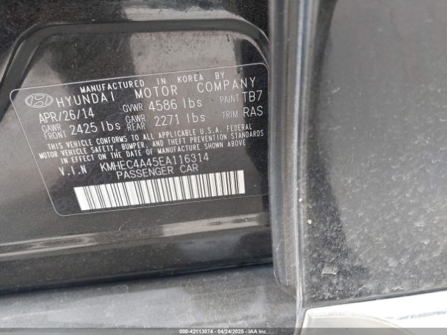 KMHEC4A45EA116314 Hyundai Sonata Hybrid Limited