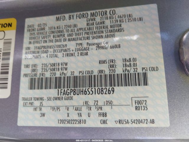 1FAGP8UH6S5108269 Ford Mustang Ecoboost Premium