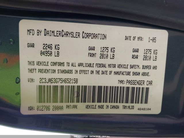 2005 CHRYSLER 300 2C3JA53G75H652158 Photo 8