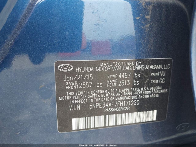 5NPE34AF7FH171220 Hyundai Sonata Sport