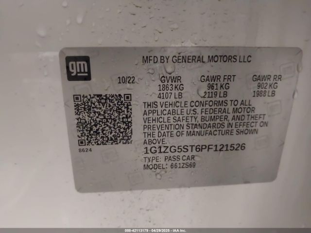 1G1ZG5ST6PF121526 Chevrolet Malibu Fwd Rs