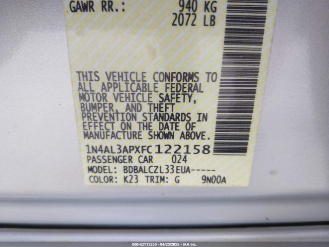 1N4AL3APXFC122158 Nissan 2015