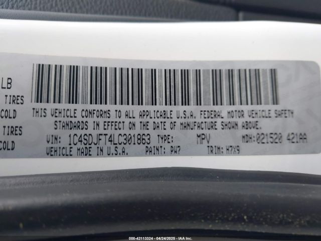 2020 DODGE DURANGO 1C4SDJFT4LC301863 Photo 8