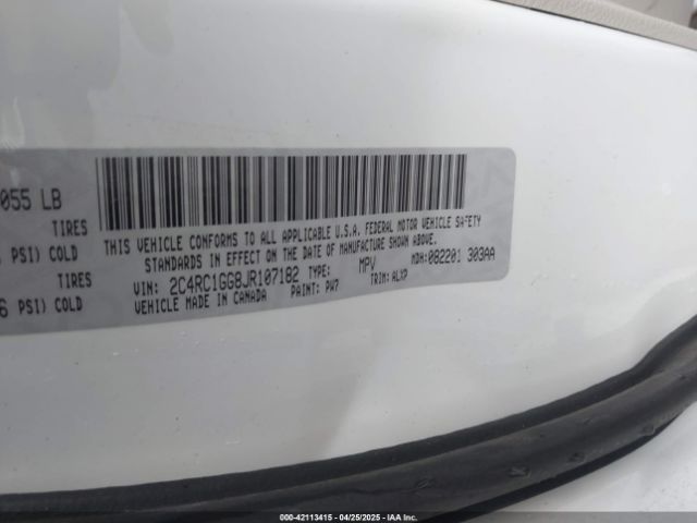 2C4RC1GG8JR107182 Chrysler Pacifica Limited