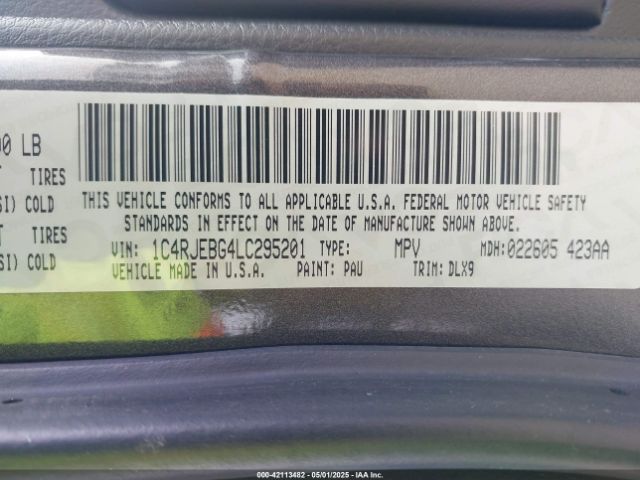 1C4RJEBG4LC295201 Jeep Grand Cherokee Limited 4x2