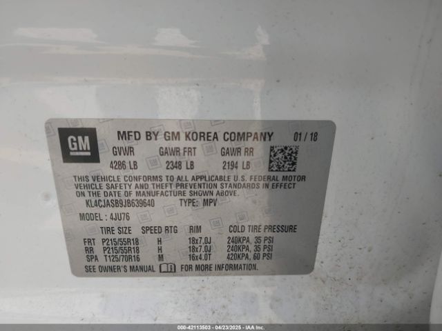 KL4CJASB9JB639640 Buick Encore Preferred