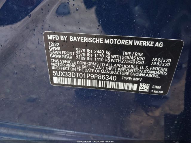 5UX33DT01P9P86340 BMW X4 Xdrive30i