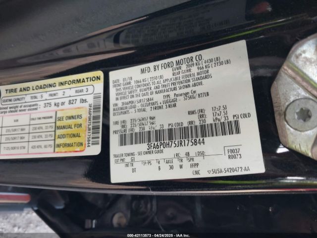 3FA6P0H75JR175844 Ford FUSION SE