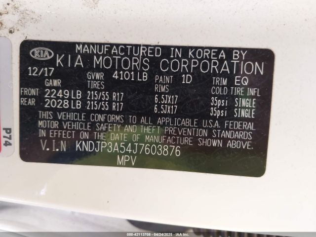 KNDJP3A54J7603876 KIA SOUL +