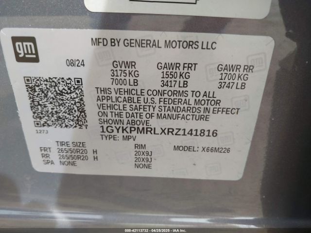 1GYKPMRLXRZ141816 Cadillac Lyriq Tech W/1sa