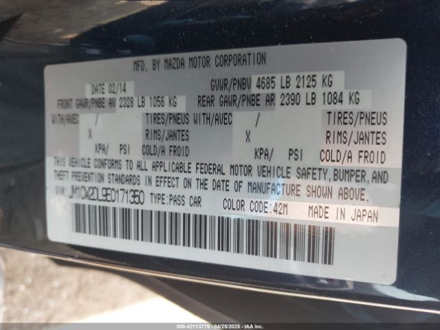 JM1CW2DL9E0171350 Mazda Mazda5 Grand Touring
