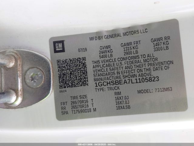 1GCHSBEA7L1105823 Chevrolet Colorado 2wd  Long Box Wt