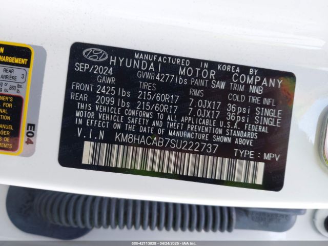 KM8HACAB7SU222737 Hyundai Kona Se