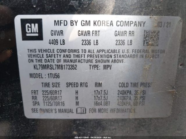 KL79MRSL7MB173352 Chevrolet l3t - l3, sidi, vvt, alum