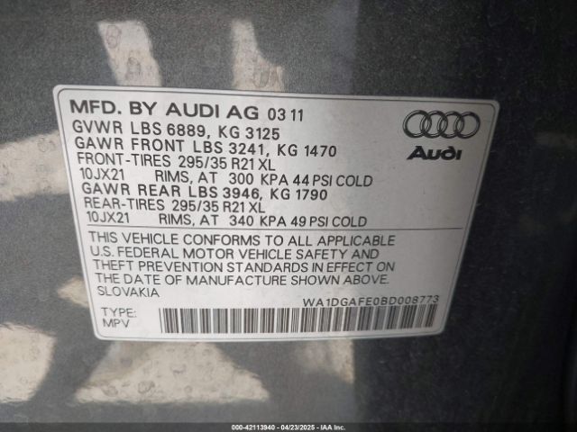2011 AUDI Q7 WA1DGAFE0BD008773 Photo 8