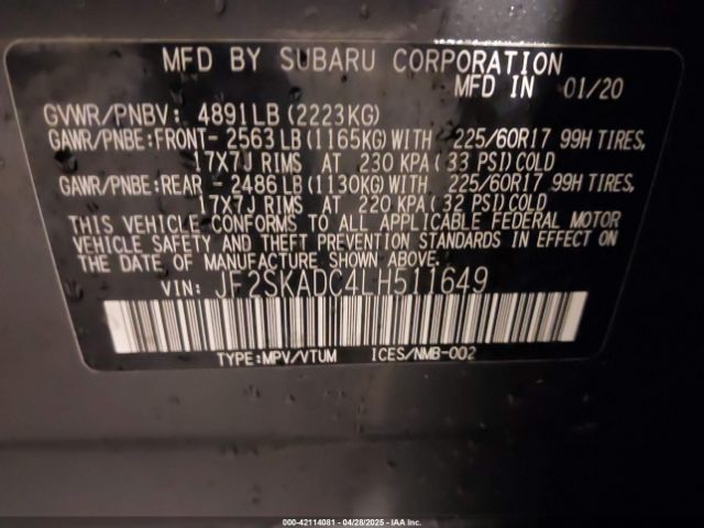 JF2SKADC4LH511649 Subaru Forester