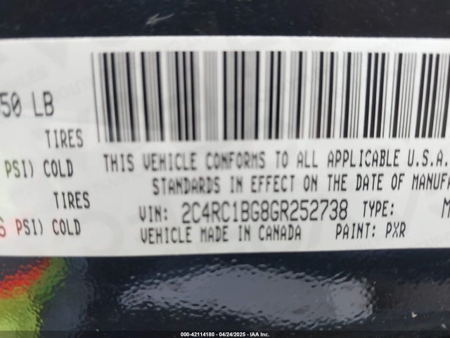 2C4RC1BG8GR252738 Chrysler Town & Country Touring