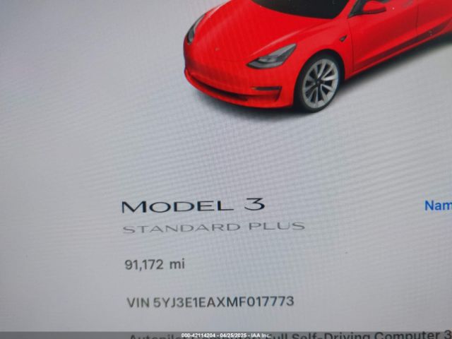 5YJ3E1EAXMF017773 Tesla Model 3 Standard Range Plus Rear-wheel Drive