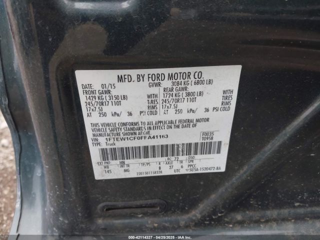 1FTEW1CF0FFA41163 Ford F-150 Xlt