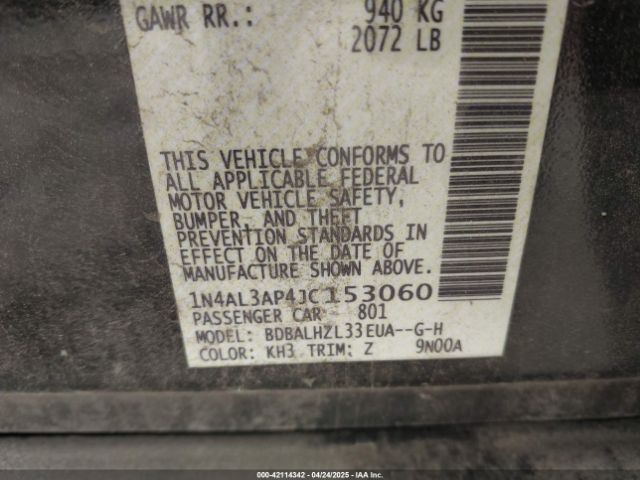 1N4AL3AP4JC153060 Nissan Altima 2.5 Sr