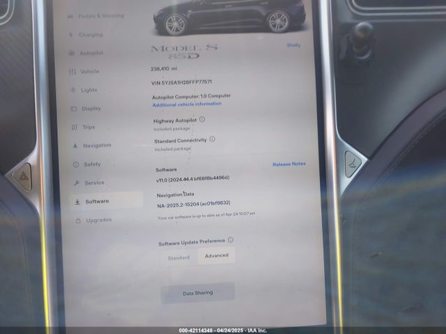 Tesla Model S 70d/85d/p85d 2015 5YJSA1H28FFP77571 Image 17