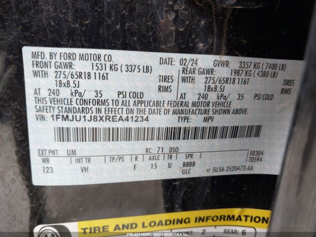 1FMJU1J8XREA41234 Ford Expedition Xlt