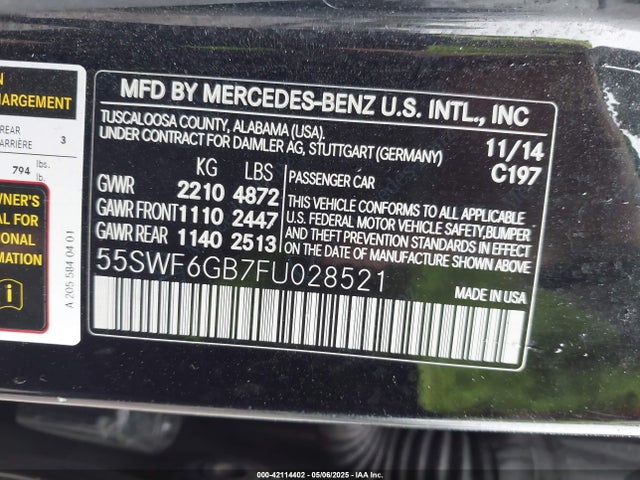 55SWF6GB7FU028521 Mercedes-Benz C 400 4matic