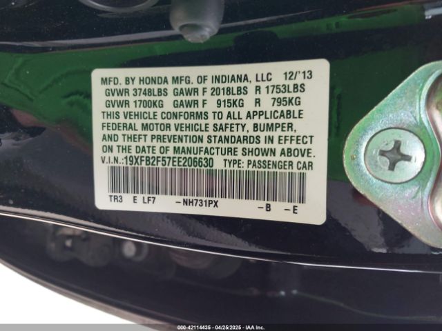 19XFB2F57EE206630 Honda Civic Lx