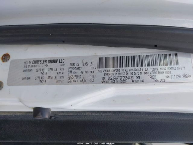 3C6JR6AT2FG554433 RAM 1500 Tradesman