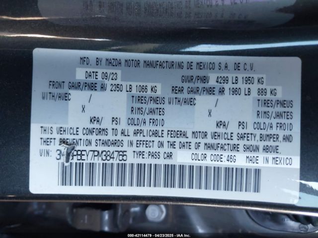 3MZBPBEY7PM384765 Mazda Mazda3 2.5 Turbo Premium Plus