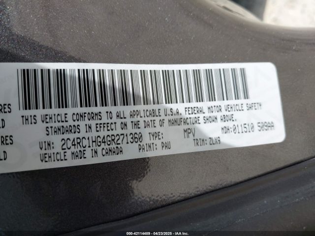 2C4RC1HG4GR271360 Chrysler Town & Country S
