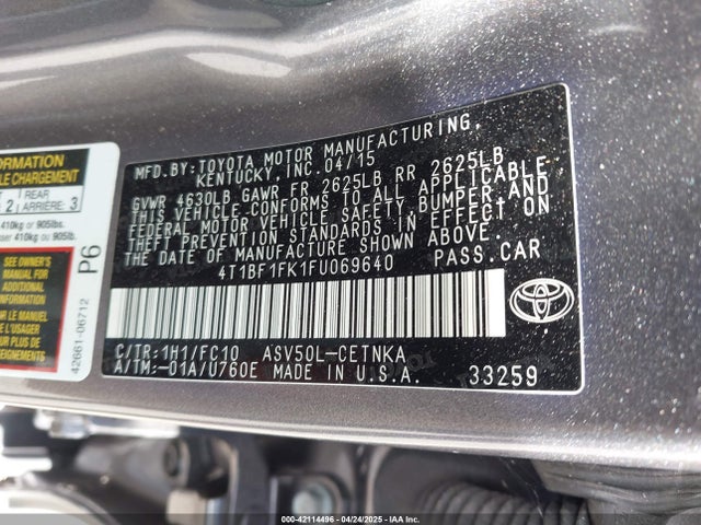 4T1BF1FK1FU069640 Toyota CAMRY LE