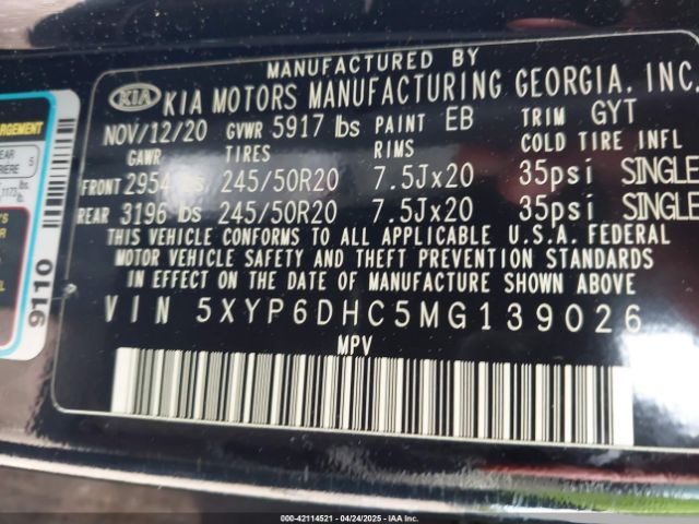 2021 KIA TELLURIDE 5XYP6DHC5MG139026 Photo 8