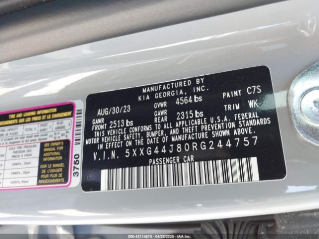 5XXG44J80RG244757 KIA K5 Gt