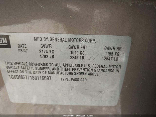 2008 CADILLAC CTS 1G6DM577180116697 Photo 8