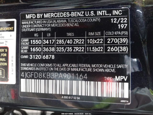 4JGFD8KB3PA901164 Mercedes-Benz Amg Gle 63 Coupe S 4matic