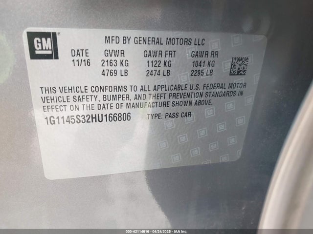 1G1145S32HU166806 Chevrolet IMPALA 2LZ