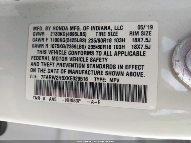 7FARW2H5XKE029516 Honda CR-V EX