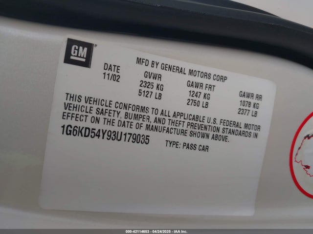 2003 CADILLAC DEVILLE 1G6KD54Y93U179035 Photo 8