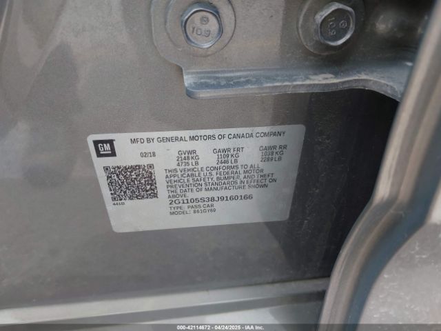 2G1105S38J9160166 Chevrolet IMPALA 1LT