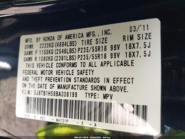 2011 ACURA RDX 5J8TB1H56BA006199 Photo 8