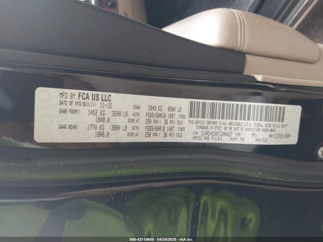 1C4RDHDG0FC200627 Dodge DURANGO LIMITED