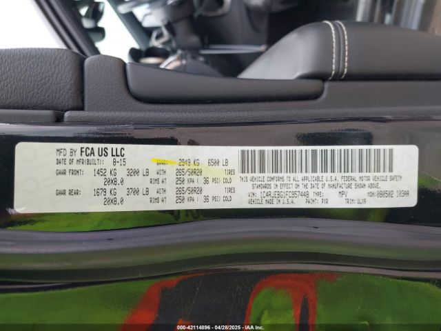 1C4RJEBG1FC957448 Jeep Grand Cherokee Limited