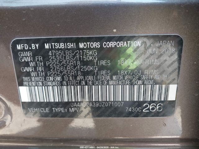 JA4AD2A39JZ071007 Mitsubishi Outlander Es