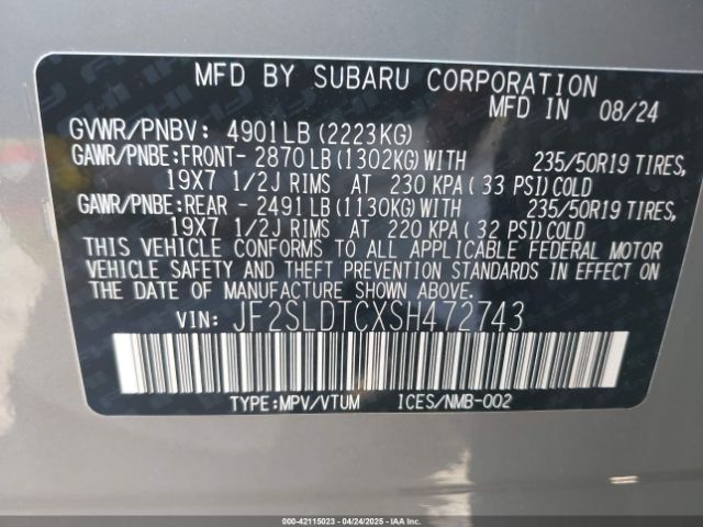 JF2SLDTCXSH472743 Subaru Forester Touring