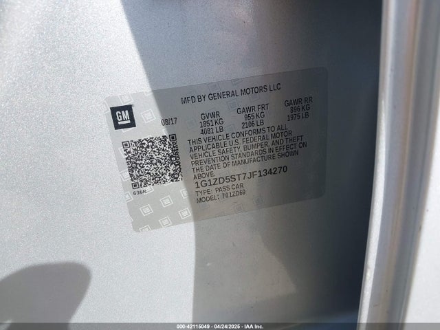 1G1ZD5ST7JF134270 Chevrolet MALIBU LT